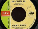 JIMMY BOYD. SHE CHASED ME / WILL I CRY.DJ PROMO 45. J.J. CALE. NORTHERN SOUL