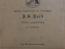 Vinyle 78 Rpm 30 Variations De Goldberg Jean-Sébastien Bach Vanda Landowska