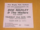 Bob Marley- Original genuine 1978 gig ticket stub from Stafford New Bingley Hall