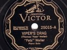 78rpm – Fats Waller Piano Solos – Viper's Drag – Victor 25015 – E+