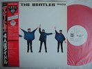 PROMO WHITE LABEL RED VINYL MONO / THE BEATLES HELP / WITH OBI