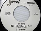 STARETTES soul JEWEL Records 45 (my baby) HE'S THE GREATES pt.1 b/w pt.2  F2237