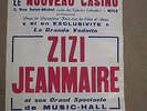 Affiche ancienne ZIZI JEANMAIRE. 1961/1962 ; 40 x 60 cm ; Casino de NICE