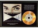MICHAEL JACKSON 'BLACK OR WHITE' SIGNED GOLD DISC DISPLAY