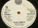 BLACK SABBATH:Paranoid/The Wizard. RARE South African 7