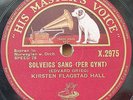 Flagstad. Grieg (Peer Gynt - Solveig's Song)+Bull (Sæterjenten). HMV X 2975