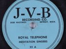 Black Gospel 78 MEDITATION SINGERS Royal Telephone J-V-B HEAR