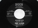 Tony La Mar 45 rpm Doo Wop Record Promises / Come Out Tonight