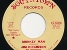 JIM DICKINSON Monkey Man / Shake ‘Em On SOUTHTOWN Garage Rock R&B 45 Hear WILD