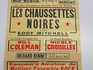 Affiche Concert Originale: LES CHAUSSETTES NOIRES , EDDY MITCHELL, NICE 1961