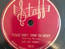 Staff 709 BABY BOY WARREN Please Don't Think I'm  1950' Blues 78 rpm E/E+ rare