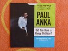 PAUL ANKA Did You Have A Happy Birthday 45 rpm PICTURE SLEEVE ONLY RCA Victor