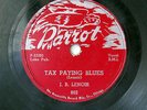J.B. JB LENOIR-TAX PAYING BLUES /I'M IN KOREA ON PARROT BLUES 78RPM