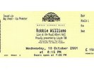 Robbie Williams Albert Hall 2001 Programme And Front Row Ticket  RARE