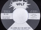 Crossover Soul 45 CHARMELS As Long As I've Got You VOLT HEAR promo