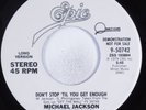 Modern Soul Boogie 45 MICHAEL JACKSON Don't Stop 'til You Get EPIC++ promo HEAR