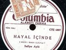 SAFIYE AYLA Hayal icinde / Gonul sarkilari 78rpm Turkish Folk