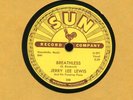 JERRY LEE LEWIS Breathless on Sun 288 Rockabilly 78 RPM