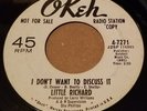RARE NORTHERN SOUL 45 LITTLE RICHARD I DON'T WANT TO DISCUSS IT OKEH 7241