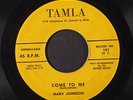 MARV JOHNSON: Come To Me / Whisper 45 (w/ address, Motown rarity  light scuffs,