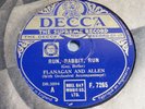 FLANAGAN AND ALLEN - Run, Rabbit, Run / The Siegfried Line 78 rpm disc (WW2) E-