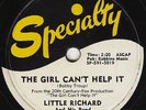 Little Richard, The Girl Can't Help It, Specialty 591, 78 rpm HEAR IT