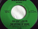 THE EPITOME OF SOUND   YOU DON'T LOVE ME ** US SANDBAG 45