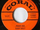 BUDDY HOLLY  Peggy Sue  b/w  Everyday CORAL Original  45rpm Strong VG++