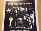 The Who Live Collectors Item Rare VG+   N.