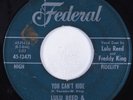R&B Soul 45 LULU REED & FREDDY KING You Can't Hide FEDERAL HEAR