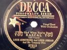 LOUIS ARMSTRONG LOUIS JORDAN jazz 78 DECCA 27212 You Rascal You, Life Is So Pecu