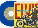 RARE 45 ELVIS PRESLEY- BLUE SUEDE SHOES / PROMISED LAND -USA 1984- BLUE VINYL