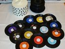 Records DISK-go-CASE with (over 60) 45's from 50's & 60's - ALL Listed Below