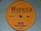 1959 Rock Instrumental 78 rpm JOHNNY & THE HURRICANES Crossfire  WARWICK Canada