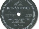 ELVIS PRESLEY Rock'n Roll 78 RPM Record. I Want You, I Need You, I Love You