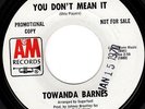 NORTHERN SOUL 45 - TOWANDA BARNES - YOU DON'T MEAN IT/FIND SOMEONE - HEAR