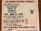ELTON JOHN EAGLES JOE WALSH BEACH BOYS WEMBLEY STADIUM TICKET STUB 21 JUNE 1975