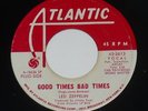 Led Zeppelin Good Times Bad Times/Communication Breakdown Atlantic Promo Record