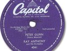 Super Rare 1958 RAY ANTHONY TV Theme 78 RPM Record. Peter Gunn