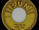 RARE-ROCKABILLY-SUN RECORDS 241-JOHNNY CASH-I WALK THE LINE-45-VERY NICE