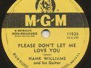 HANK WILLIAMS —FADED LOVE & WINTER ROSES— country 78 | MGM 11928 | VG++