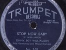 Blues 78 SONNY BOY WILLIAMSON Stop Now Baby TRUMPET 168 HEAR