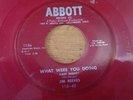 JIM REEVES - What Were You Doing / Wagon Load Of Love - red vinyl 45 rpm record
