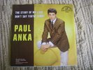 Paul Anka Signed 45 RPM Picture Sleeve The story Of My Love Early 1960s
