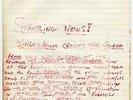 Steve Marriott Small Faces Humble Pie Handwritten Notes: Startling News