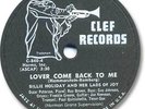 BILLIE HOLIDAY Jazz 78 RPM Record. Lover Come Back to Me. Clef 89037