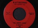 CORKY & CONTINENTALS: Bring My Baby Back To Me / All Night Long 45 (Alabama 2-s