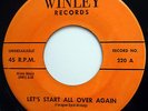 PARAGONS doowop Orig WINLEY 45 Let's Start All Over Again Stick With Me Baby F14