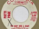 PATTI PAGE You Don’t Need a Heart COLUMBIA 45 northern soul 7”
