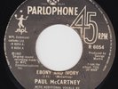 BEATLES / PAUL McCARTNEY Ebony And Ivory RARE Jamaica 45 jamaican STEVIE WONDER
